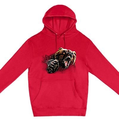 Big Alaska Grizzly Bear Clothing & - Grizzly Bear Premium Pullover Hoodie