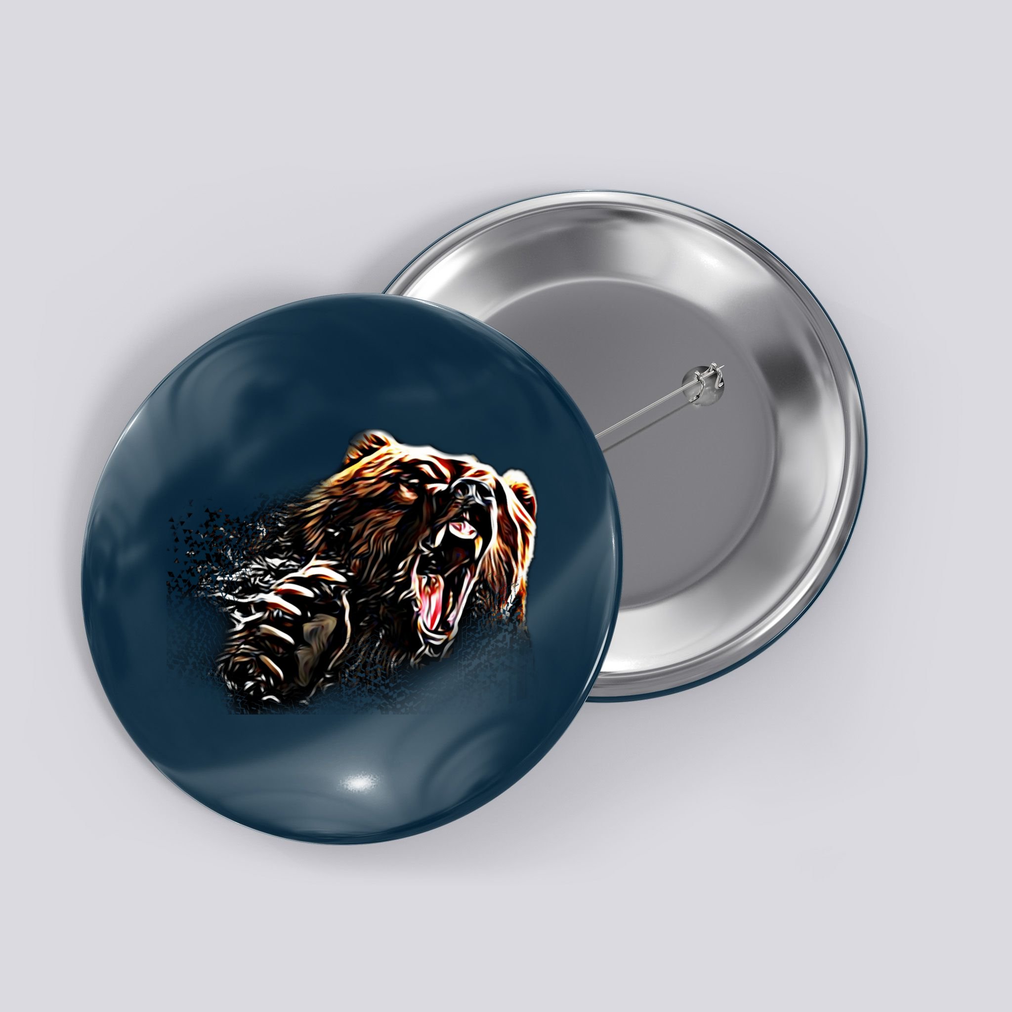 Big Alaska Grizzly Bear Clothing & - Grizzly Bear Button
