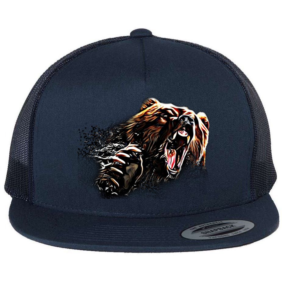 Big Alaska Grizzly Bear Clothing & - Grizzly Bear Flat Bill Trucker Hat