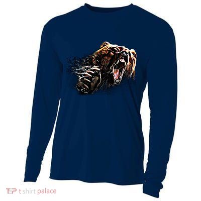 Big Alaska Grizzly Bear Clothing & - Grizzly Bear Cooling Performance Long Sleeve Crew