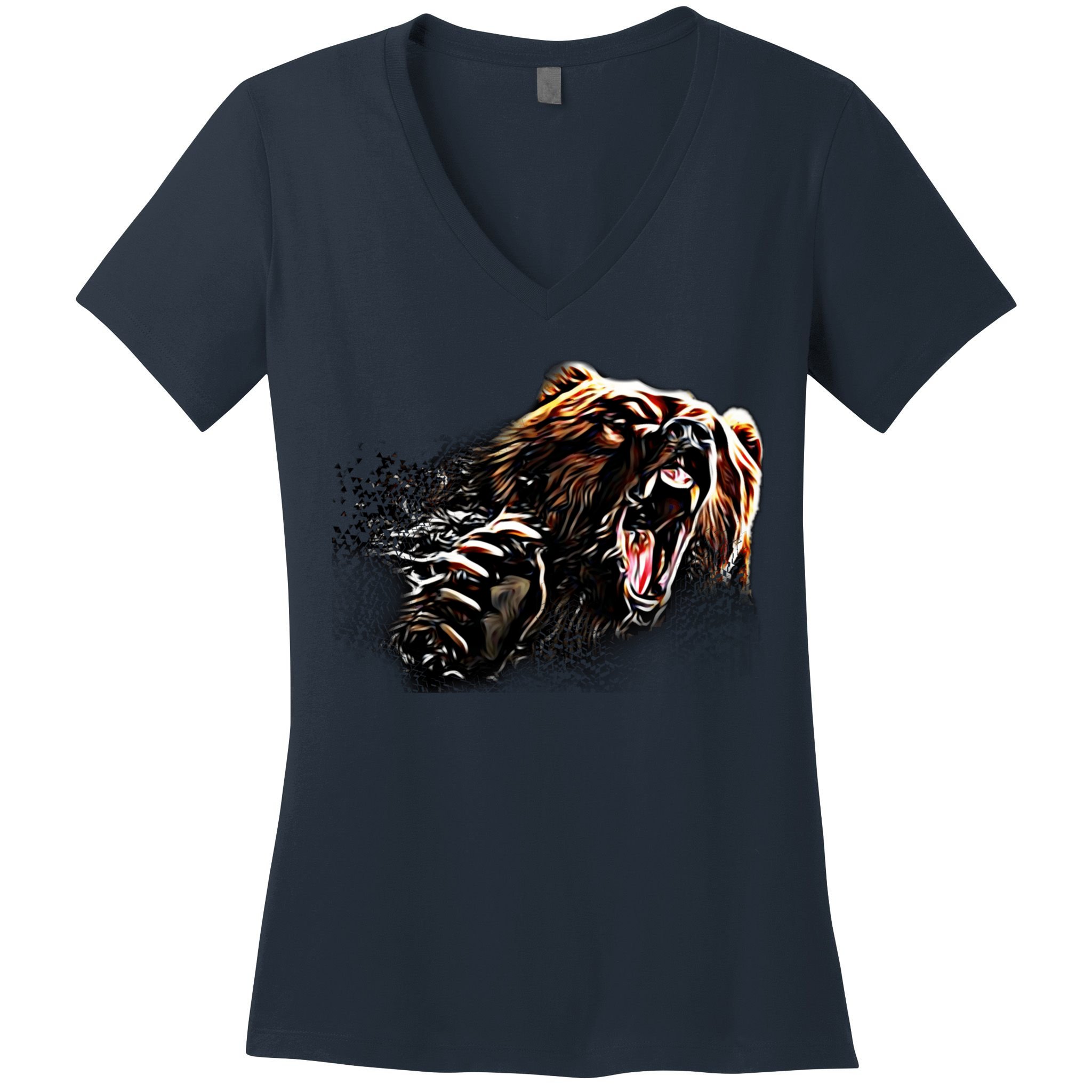 Big Alaska Grizzly Bear Clothing & - Grizzly Bear Women's V-Neck T-Shirt