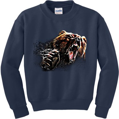 Big Alaska Grizzly Bear Clothing & - Grizzly Bear Kids Sweatshirt