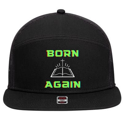 Born Again Gamer Saved Believe Forgiven 7 Panel Mesh Trucker Snapback Hat