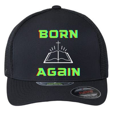 Born Again Gamer Saved Believe Forgiven Flexfit Unipanel Trucker Cap