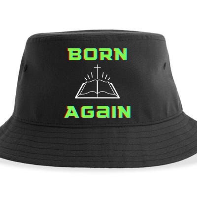 Born Again Gamer Saved Believe Forgiven Sustainable Bucket Hat