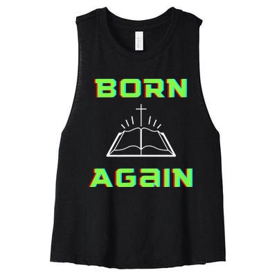 Born Again Gamer Saved Believe Forgiven Women's Racerback Cropped Tank