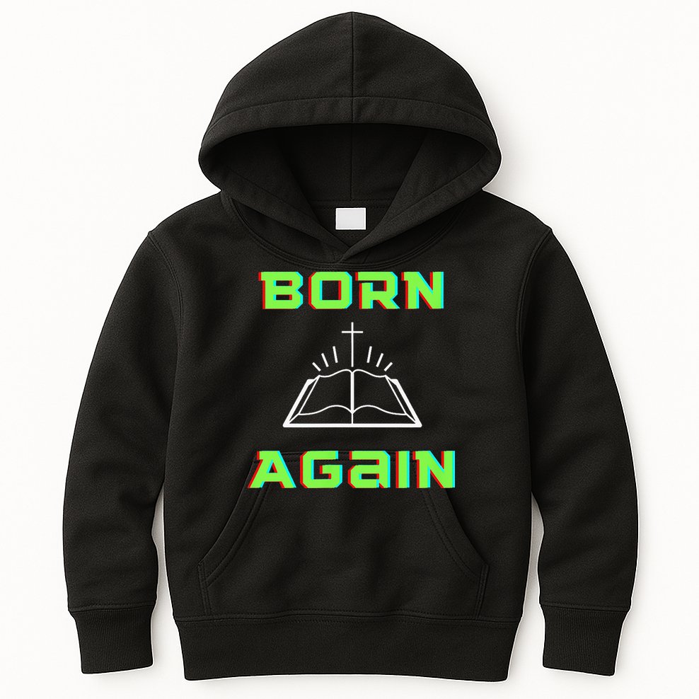 Born Again Gamer Saved Believe Forgiven Kids Hoodie