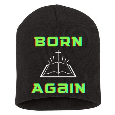 Born Again Gamer Saved Believe Forgiven Short Acrylic Beanie