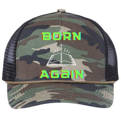 Born Again Gamer Saved Believe Forgiven Retro Rope Trucker Hat Cap