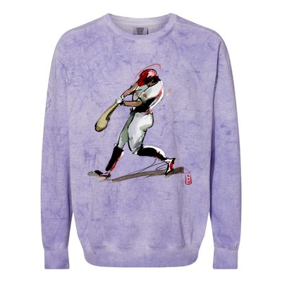 Baseball Art Graphic Game Fans Players Batter Sports Great Gift Colorblast Crewneck Sweatshirt