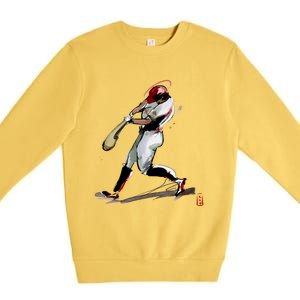 Baseball Art Graphic Game Fans Players Batter Sports Great Gift Premium Crewneck Sweatshirt