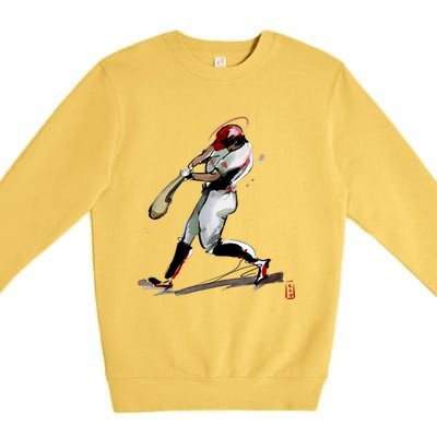 Baseball Art Graphic Game Fans Players Batter Sports Great Gift Premium Crewneck Sweatshirt