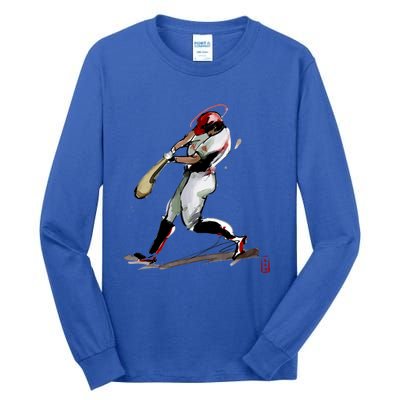 Baseball Art Graphic Game Fans Players Batter Sports Great Gift Tall Long Sleeve T-Shirt