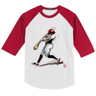 Baseball Art Graphic Game Fans Players Batter Sports Great Gift Kids Colorblock Raglan Jersey