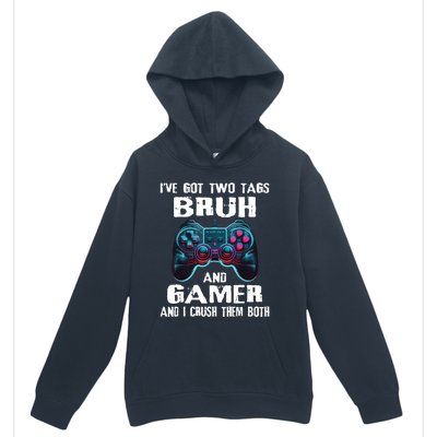 Bruh And Gamer Funny Sayings Boy Teens Gaming Video Games Urban Pullover Hoodie