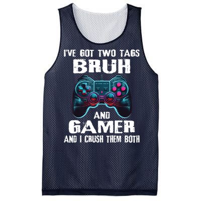 Bruh And Gamer Funny Sayings Boy Teens Gaming Video Games Mesh Reversible Basketball Jersey Tank