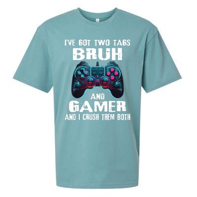 Bruh And Gamer Funny Sayings Boy Teens Gaming Video Games Sueded Cloud Jersey T-Shirt