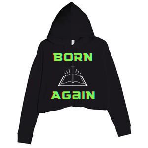 Born Again Gamer Saved Believe Forgiven Crop Fleece Hoodie