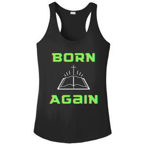 Born Again Gamer Saved Believe Forgiven Ladies PosiCharge Competitor Racerback Tank