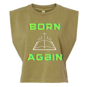 Born Again Gamer Saved Believe Forgiven Garment-Dyed Women's Muscle Tee