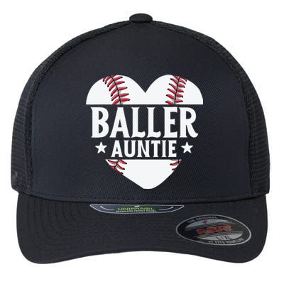 Baseball Aunt Gift Baller Auntie Mother's Day Mom Wo Flexfit Unipanel Trucker Cap