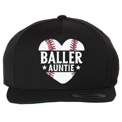 Baseball Aunt Gift Baller Auntie Mother's Day Mom Wo Wool Snapback Cap