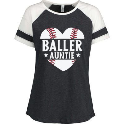 Baseball Aunt Gift Baller Auntie Mother's Day Mom Wo Enza Ladies Jersey Colorblock Tee