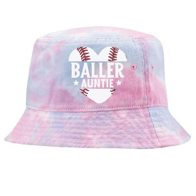 Baseball Aunt Gift Baller Auntie Mother's Day Mom Wo Tie-Dyed Bucket Hat