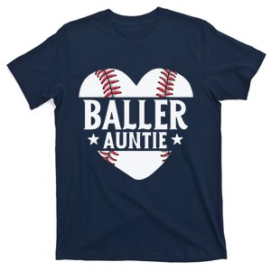 Baseball Aunt Gift Baller Auntie Mother's Day Mom Wo T-Shirt