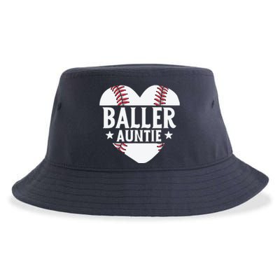 Baseball Aunt Gift Baller Auntie Mother's Day Mom Wo Sustainable Bucket Hat