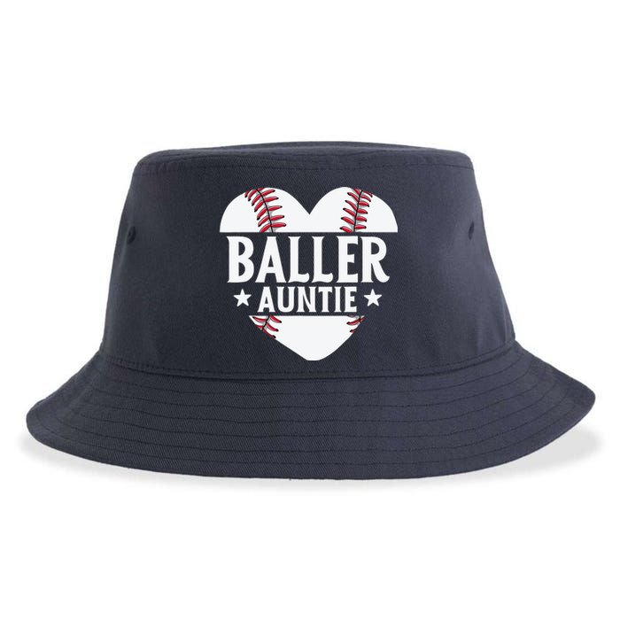 Baseball Aunt Gift Baller Auntie Mother's Day Mom Wo Sustainable Bucket Hat