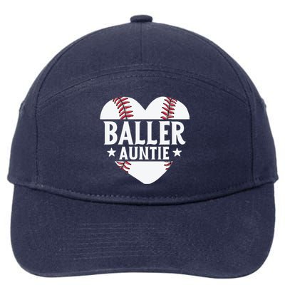 Baseball Aunt Gift Baller Auntie Mother's Day Mom Wo 7-Panel Snapback Hat