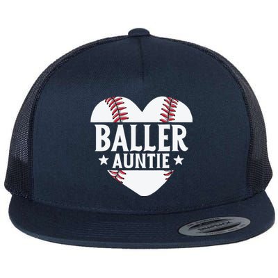 Baseball Aunt Gift Baller Auntie Mother's Day Mom Wo Flat Bill Trucker Hat