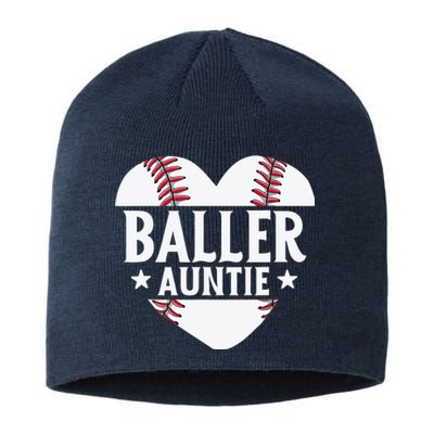 Baseball Aunt Gift Baller Auntie Mother's Day Mom Wo Sustainable Beanie