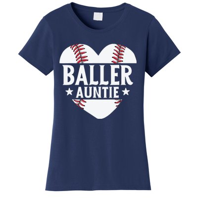 Baseball Aunt Gift Baller Auntie Mother's Day Mom Wo Women's T-Shirt