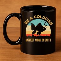 Be A Goldfish Happiest Animal On Earth 11oz C Handle Ceramic Mug