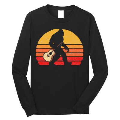 Bigfoot & Acoustic Guitar Country Rock Bluegrass Music Long Sleeve Shirt