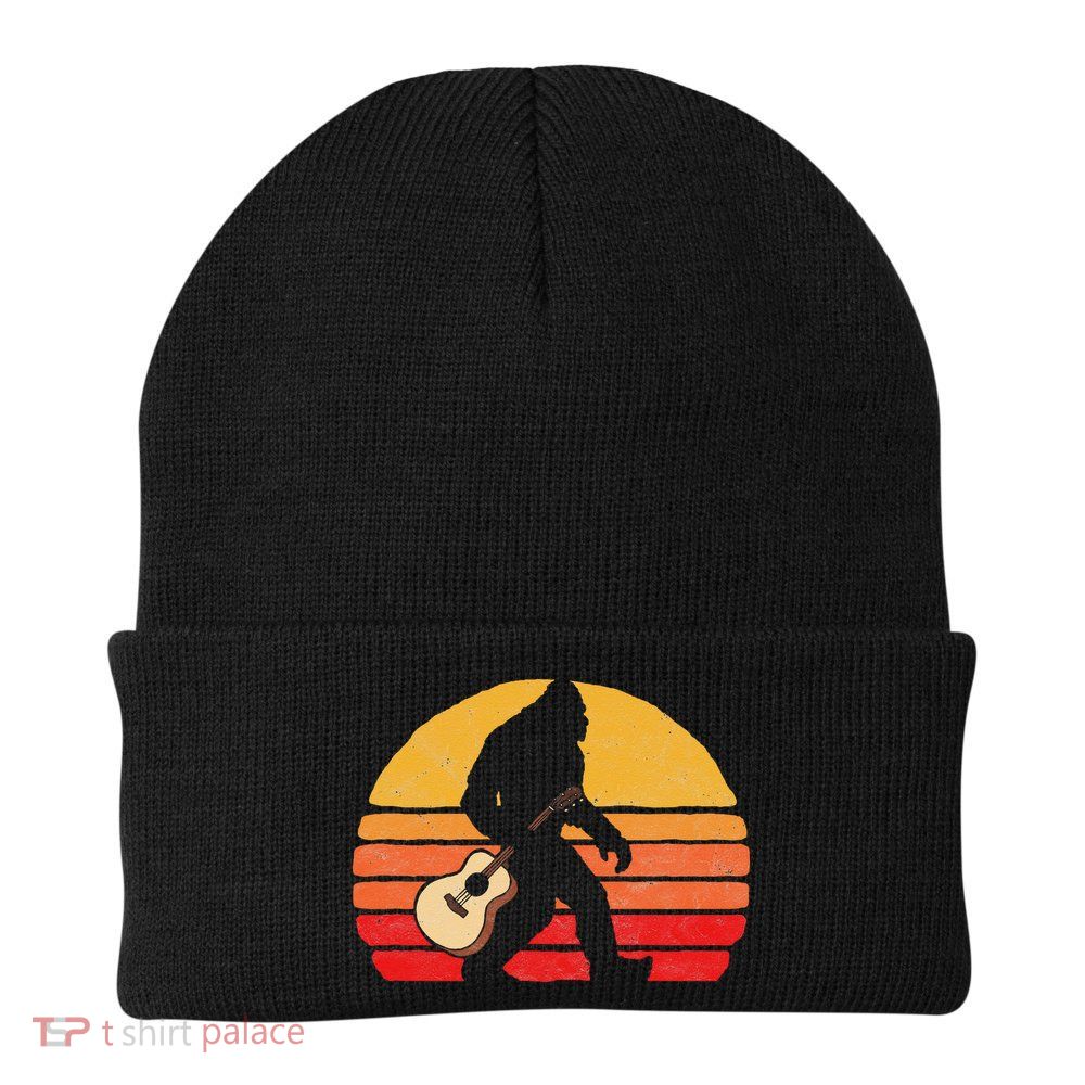 Bigfoot & Acoustic Guitar Country Rock Bluegrass Music Beanie