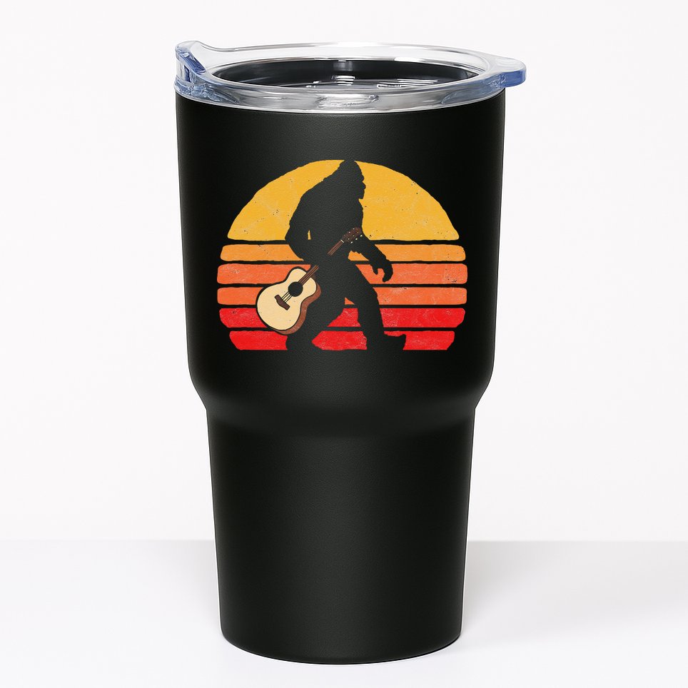 Bigfoot & Acoustic Guitar Country Rock Bluegrass Music Tumbler