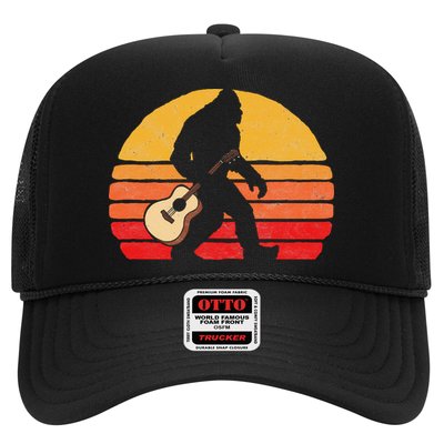 Bigfoot & Acoustic Guitar Country Rock Bluegrass Music Trucker Hat