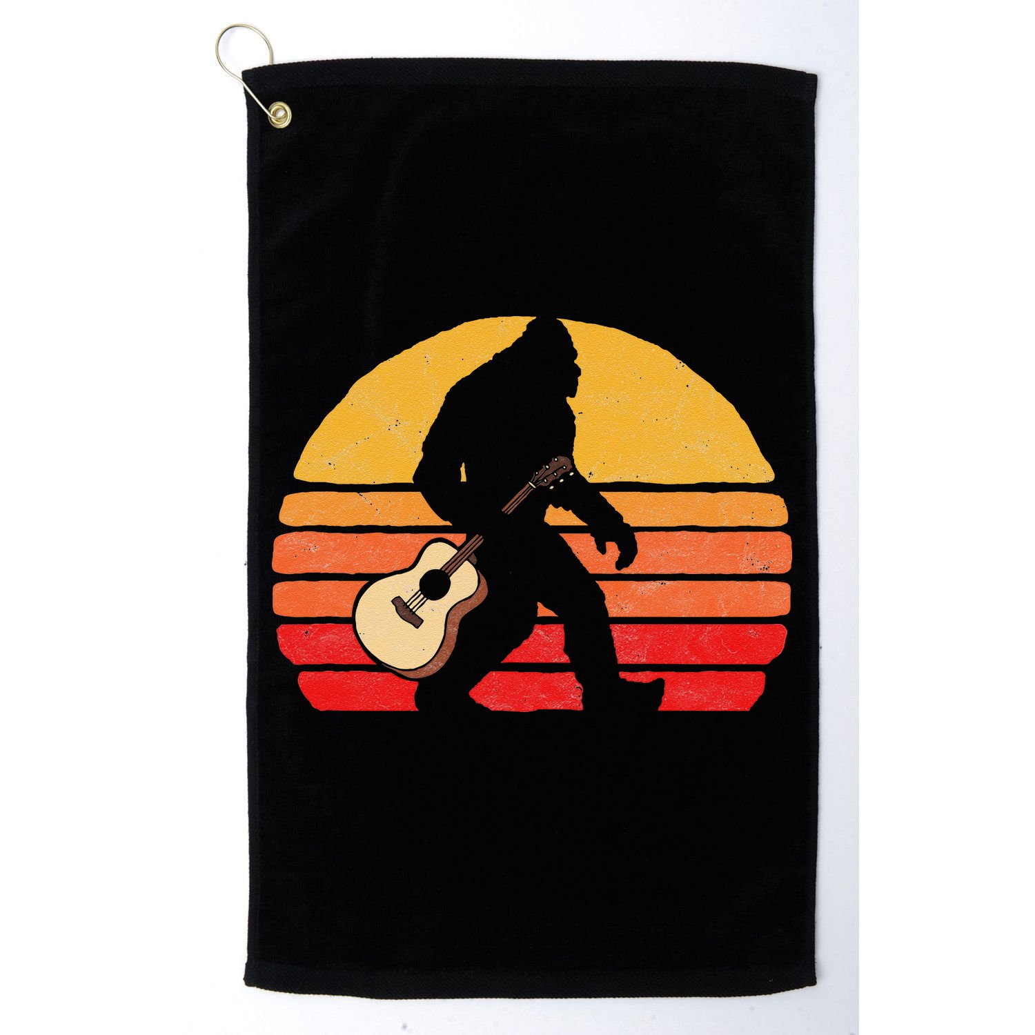 Bigfoot & Acoustic Guitar Country Rock Bluegrass Music Golf Towel