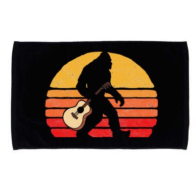 Bigfoot & Acoustic Guitar Country Rock Bluegrass Music Microfiber Hand Towel