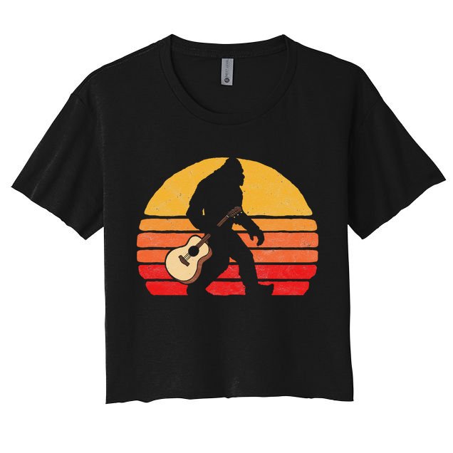 Bigfoot & Acoustic Guitar Country Rock Bluegrass Music Crop Top