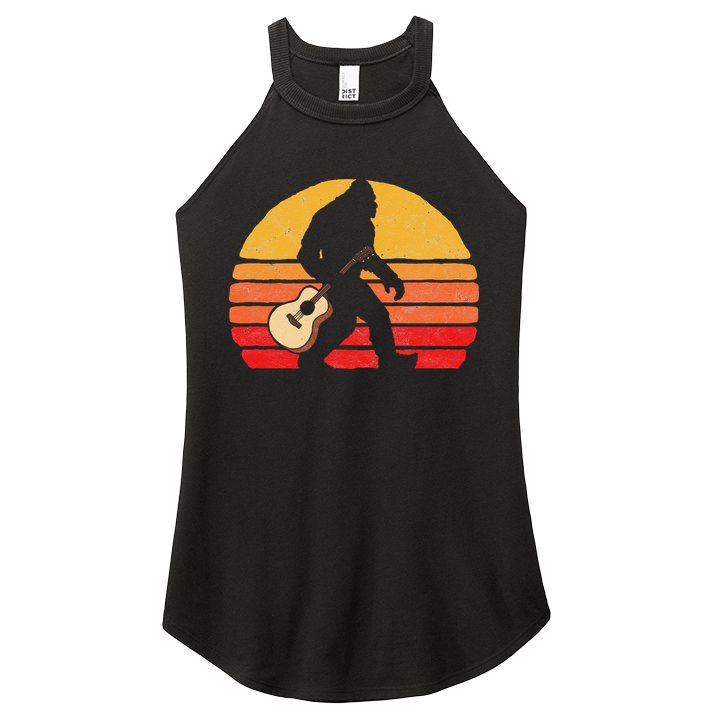 Bigfoot & Acoustic Guitar Country Rock Bluegrass Music Women's Perfect Tri Rocker Tank