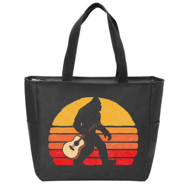 Bigfoot & Acoustic Guitar Country Rock Bluegrass Music Zip Tote Bag
