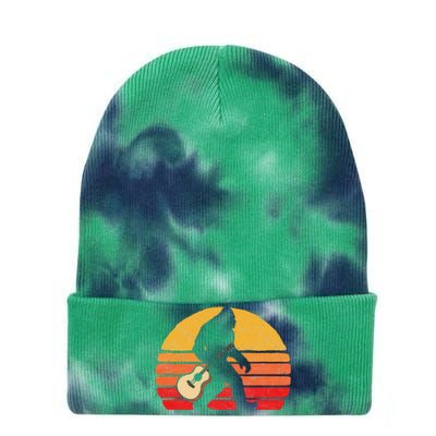 Bigfoot & Acoustic Guitar Country Rock Bluegrass Music Tie Dye 12in Knit Beanie