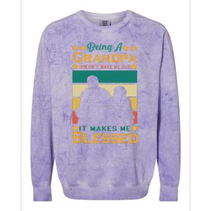 Being A Grandpa Doesn't Make Me Old It Makes Me Blessed Cool Colorblast Crewneck Sweatshirt