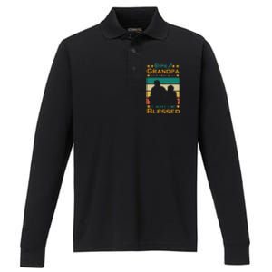 Being A Grandpa Doesn't Make Me Old It Makes Me Blessed Cool Performance Long Sleeve Polo