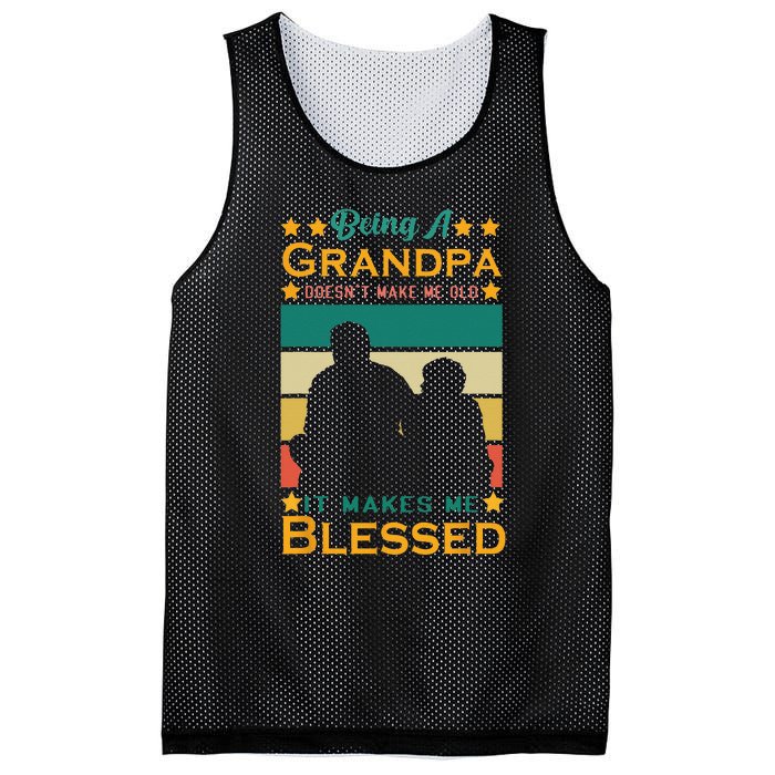 Being A Grandpa Doesn't Make Me Old It Makes Me Blessed Cool Mesh Reversible Basketball Jersey Tank