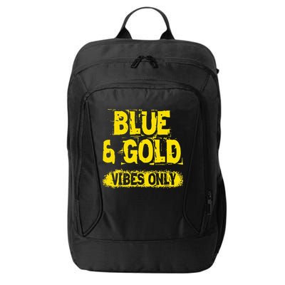 Blue And Gold Vibes Only School Tournament Team Cheerleaders City Backpack